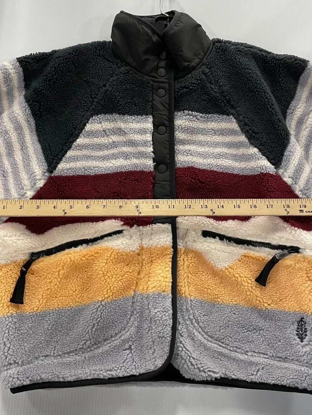 FREE PEOPLE Hit The Slopes Fleece Jacket Women's Size XS Orange Motif NWT $168 - Picture 7 of 8